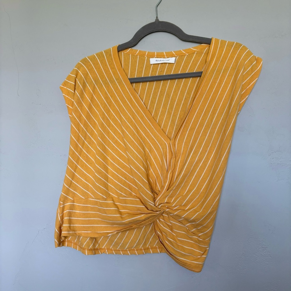 Mustard Seed Twisted Hem Surplice Top from The Buckle Yellow Mustard Color